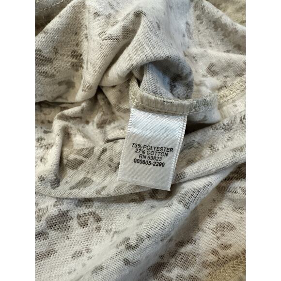 Christopher & Banks Medium Blouse Green Beige Floral Rhinestone Embellished - Picture 5 of 8